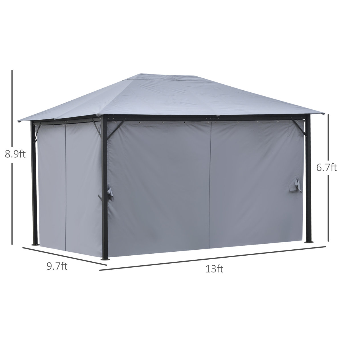 Outsunny 13' X 10' Outdoor Patio Gazebo Canopy With PA Coated Polyester